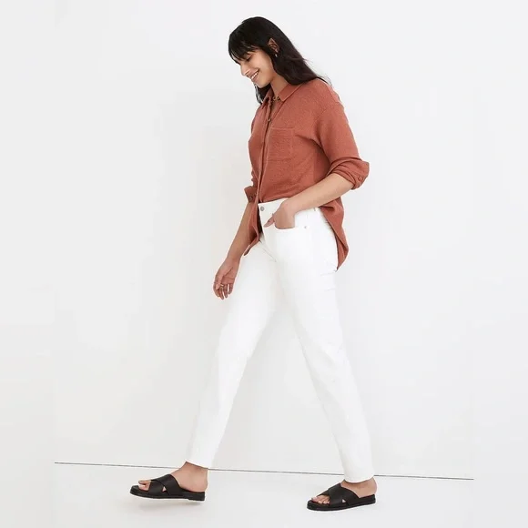The Tall Mid-Rise Perfect Vintage Straight Jean in Tile White - Picture 3 of 8
